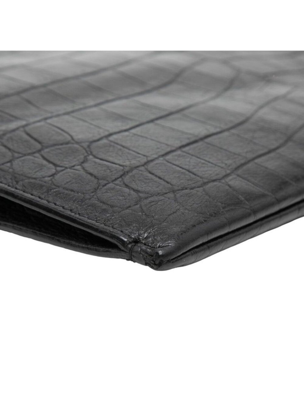 Saint Laurent Croco Embossed Clutch Black Leather - Picture 4 of 9